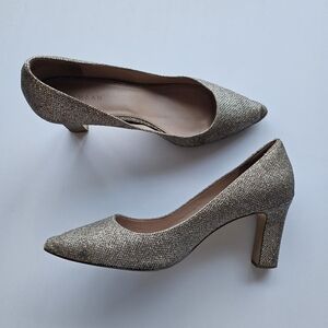 Cole Haan Women's Sparkling Gold Pointy Pumps Heels Shoes Size 8